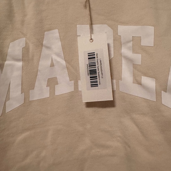 NWT Marea logo crop sweater shirt top long sleeve crewneck - Picture 2 of 3